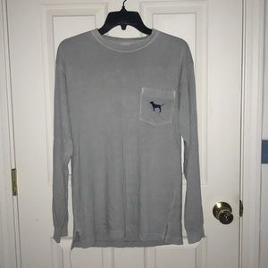 long sleeve shirt from pink with words on the back